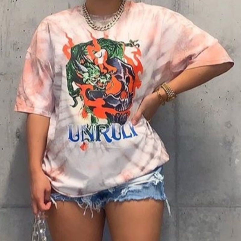 

Lovely Casual O Neck Print Light Pink T-shirt