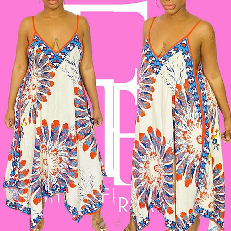 

Lovely Casual Print White Ankle Length Dress