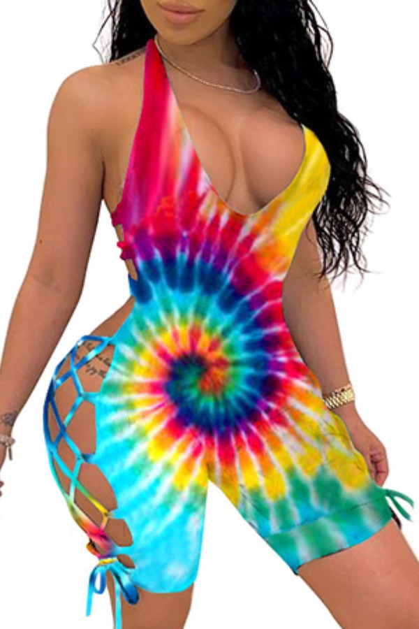 

Lovely Sexy Bandage Design Watermelon Red One-piece Romper