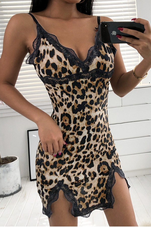 

Lovely Sexy Leopard Print Babydolls