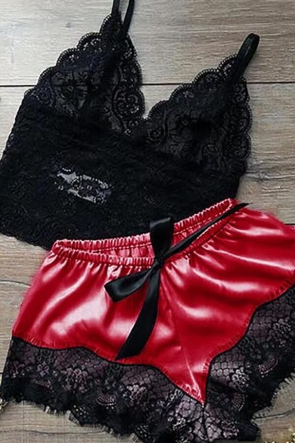 LW SXY Lace Hem Red Sleepwear