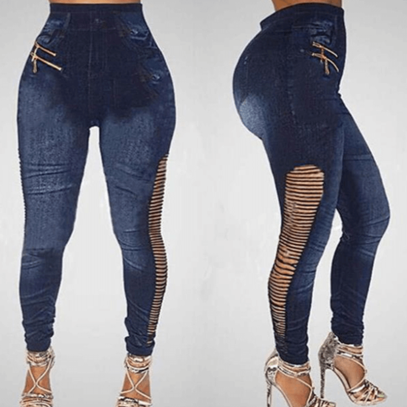Lovely Chic Hollow-out Deep Blue Jeans