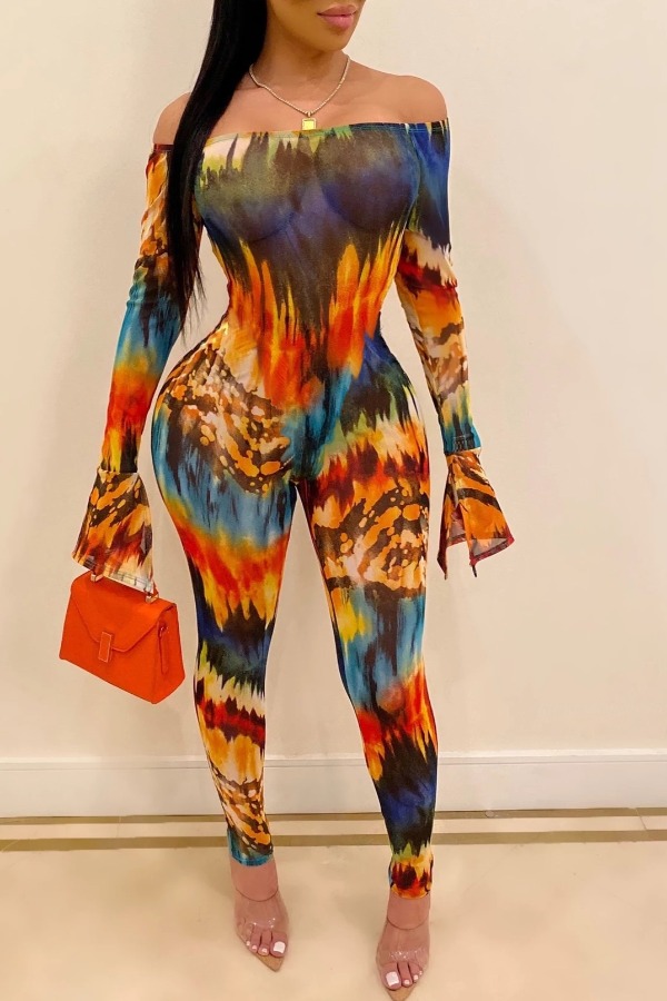 

Lovely Stylish Print Multicolor One-piece Jumpsuit, Multi