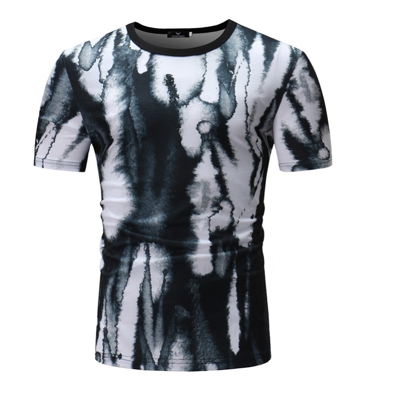 

Lovely Leisure O Neck Print Dark Blue T-shirt