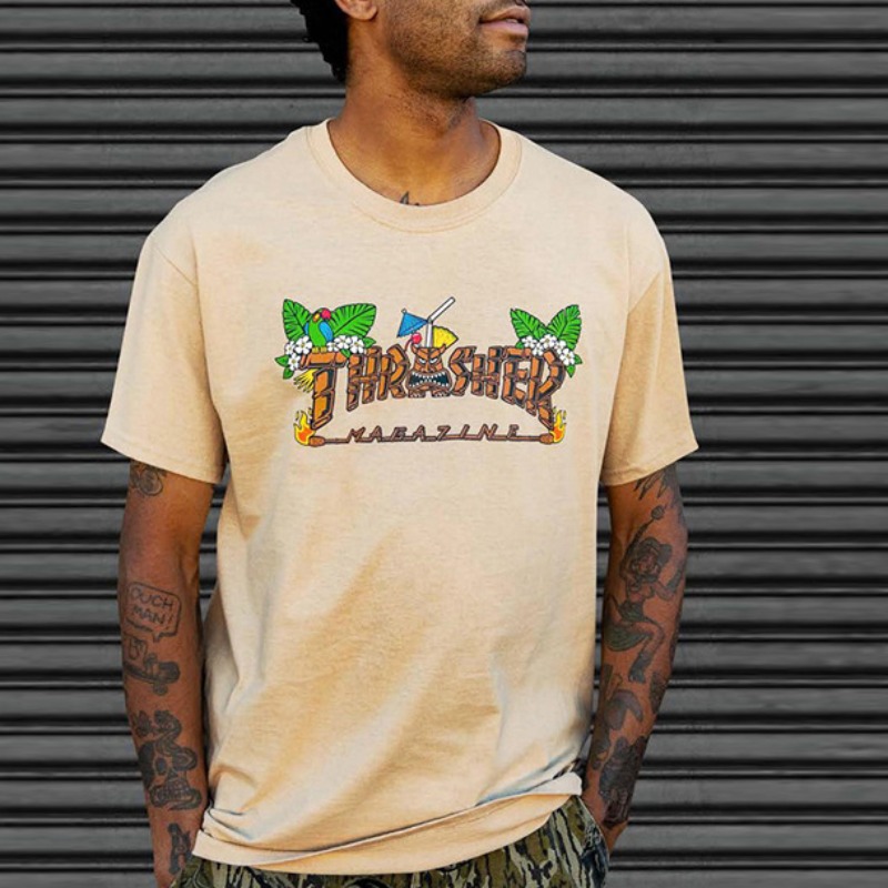

Lovely Leisure O Neck Letter Print Apricot T-shirt