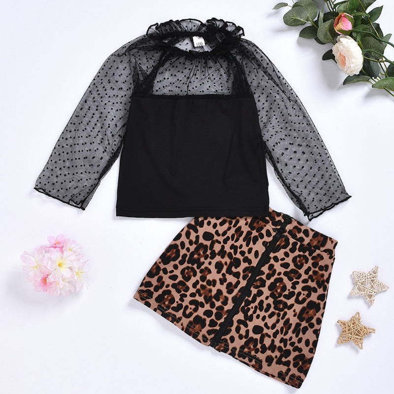 

Lovely Stylish Print Black Girl Two-piece Skirt Set