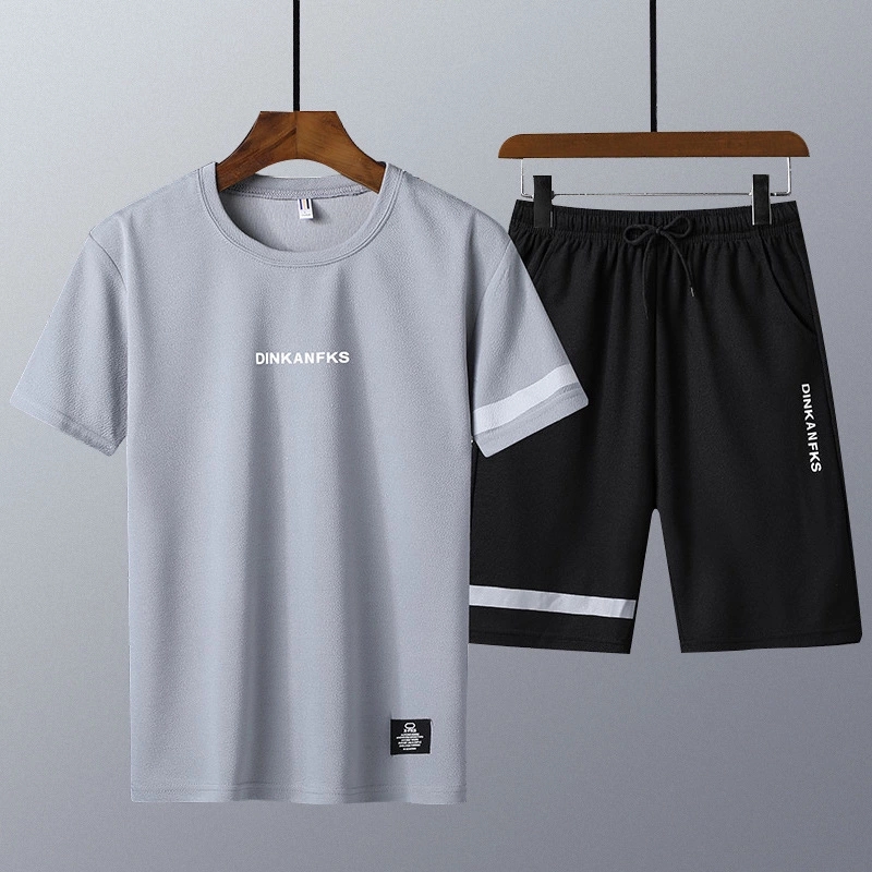 

Lovely Leisure Letter Grey Two-piece Shorts Set