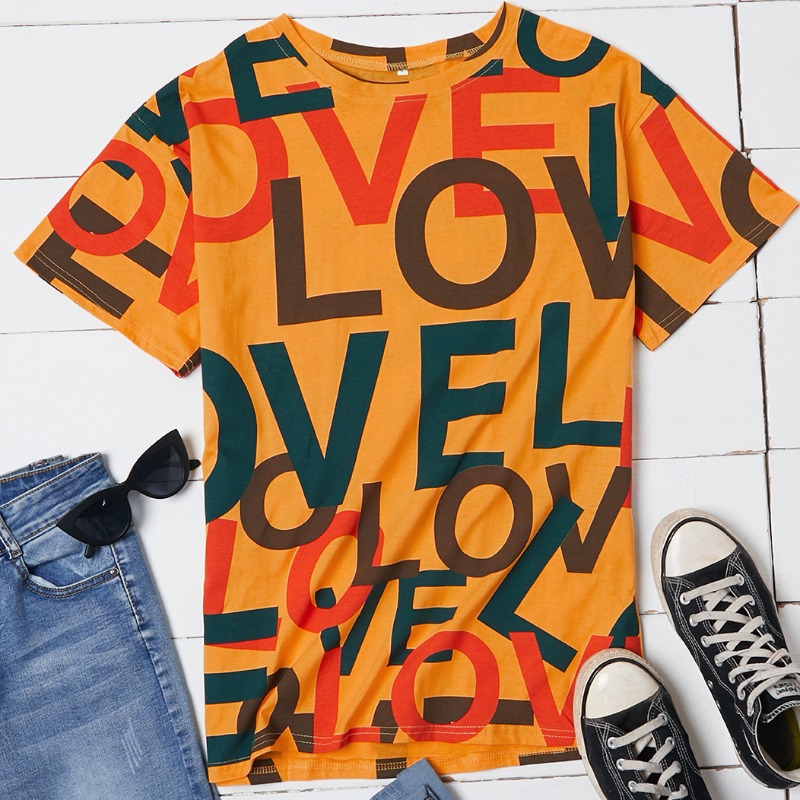 

Lovely Casual Letter Print Croci T-shirt