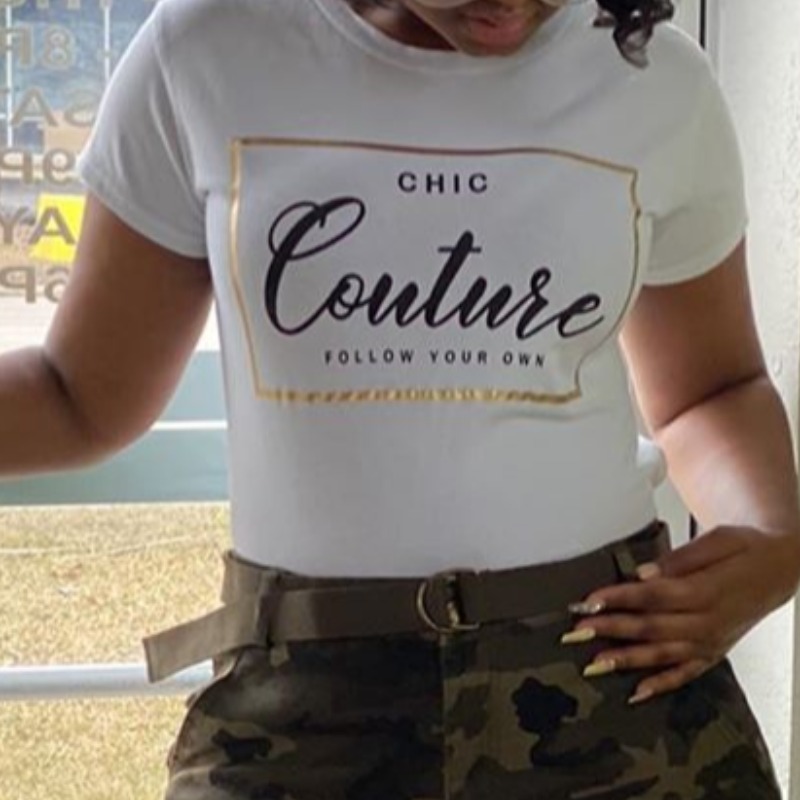 

lovely Leisure O Neck Letter Print White T-shirt