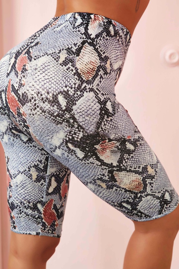 

lovely Sportswear Snakeskin Print Shorts, Cobra