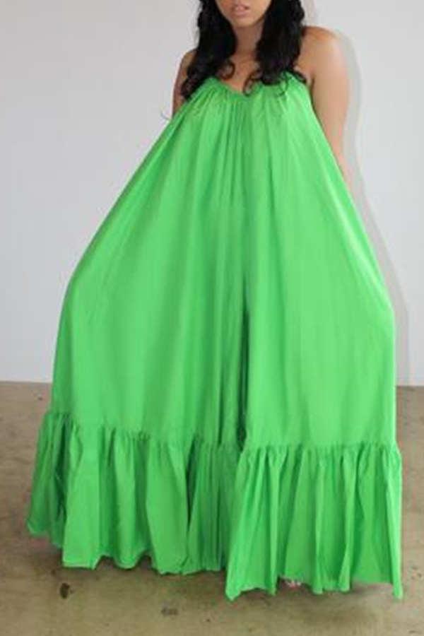 Lovely Casual Loose Green Maxi Dress_Daily Dress_Dresses