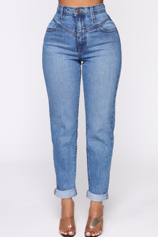 lovely Casual Basic Baby Blue Jeans