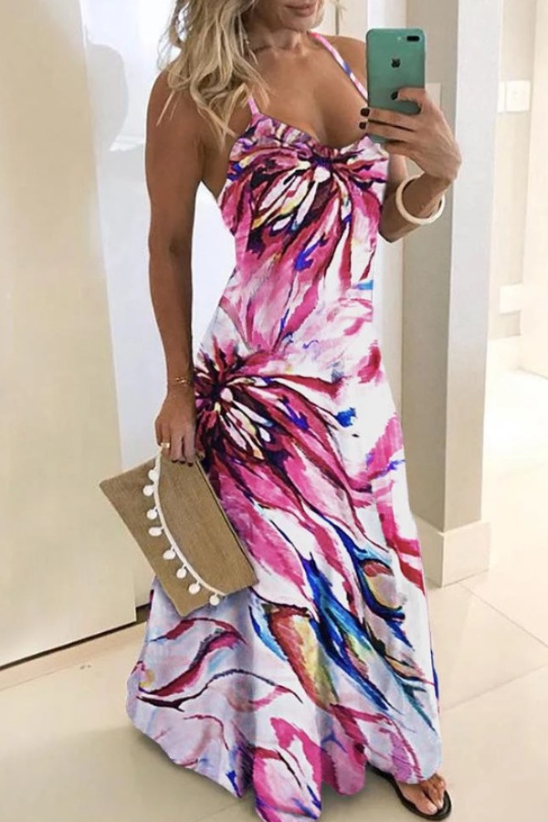 

lovely Trendy Tie-dye Multicolor Maxi Dress, Multi