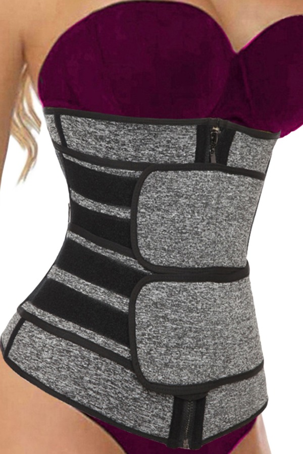 

lovely Sportswear Zipper Design Grey Bustiers