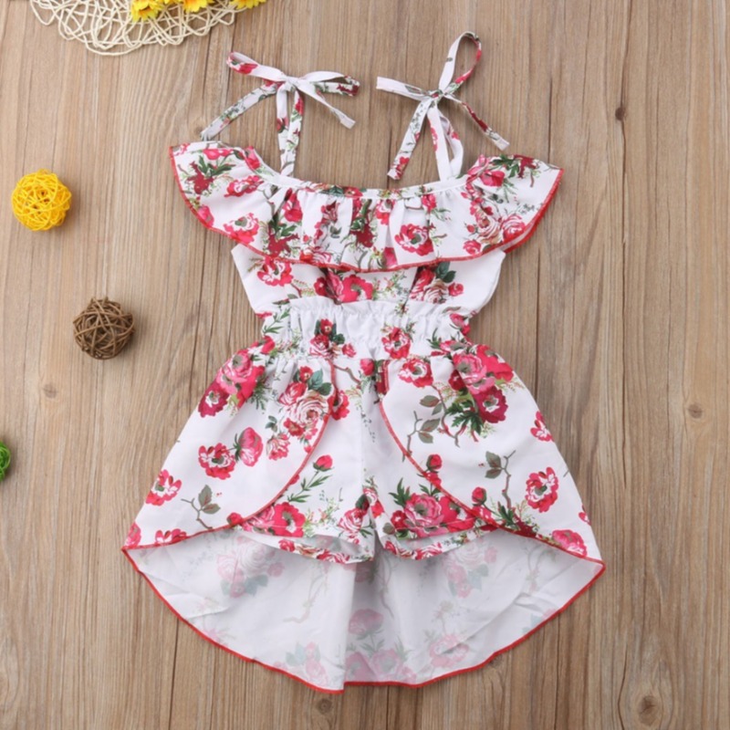 

lovely Leisure Floral Print White Girl One-piece Romper
