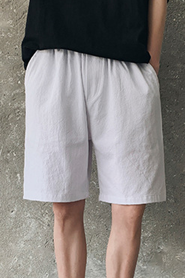 

lovely Leisure Lace-up White Shorts