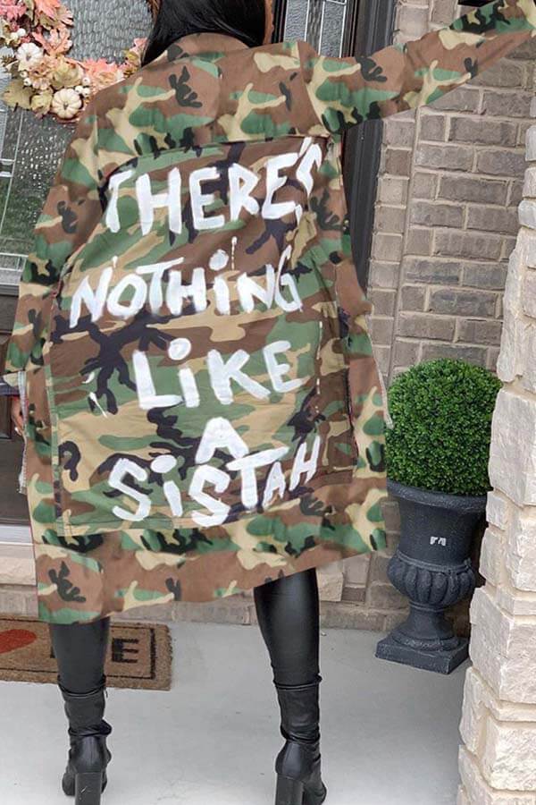 

LW Plus Size Stylish Camo Print Jacket