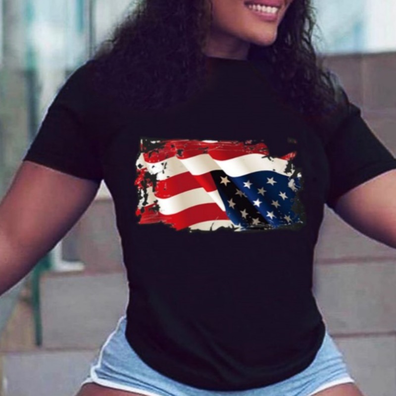 

lovely Leisure O Neck Print Black T-shirt