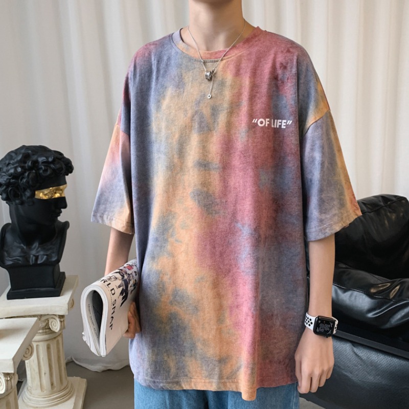 

lovely Casual O Neck Tie-dye Multicolor T-shirt, Multi