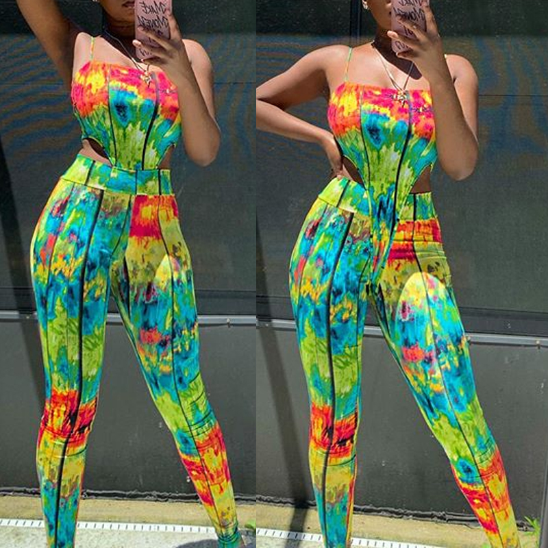 

lovely Stylish Tie-dye Multicolor Plus Size One-piece Jumpsuit, Multi