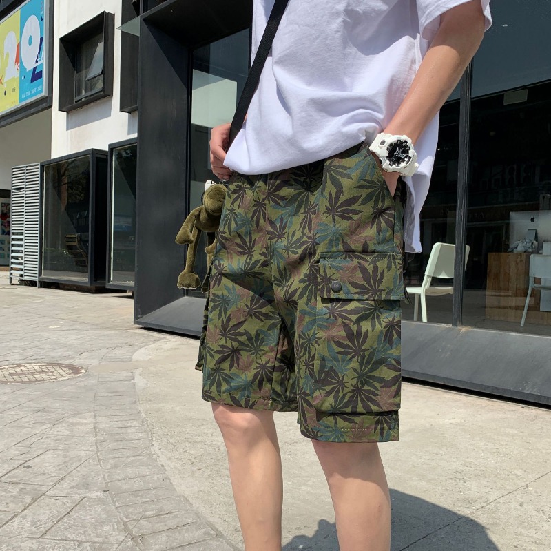 

lovely Casual Print Army Green Shorts