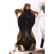 Lovely Cut-Out Black One-piece Swimsuit