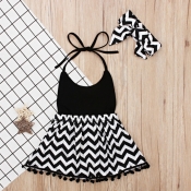 Lovely Stylish Patchwork Black Girl Knee Length Dr