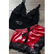 LW SXY Lace Hem Red Sleepwear