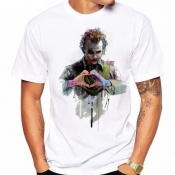 Lovely Men Leisure O Neck Print White T-shirt