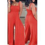 lovely Casual Loose Red One-piece Jumpsuit