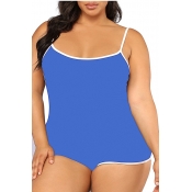 lovely Leisure Patchwork Blue One-piece Romper