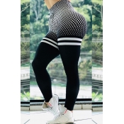 lovely Sportswear Print Black Plus Size Pants