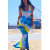 lovely Leisure Tie-dye Mutlicolor Maxi Dress