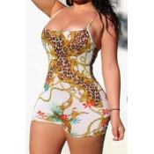 lovely Trendy Print Multicolor One-piece Romper