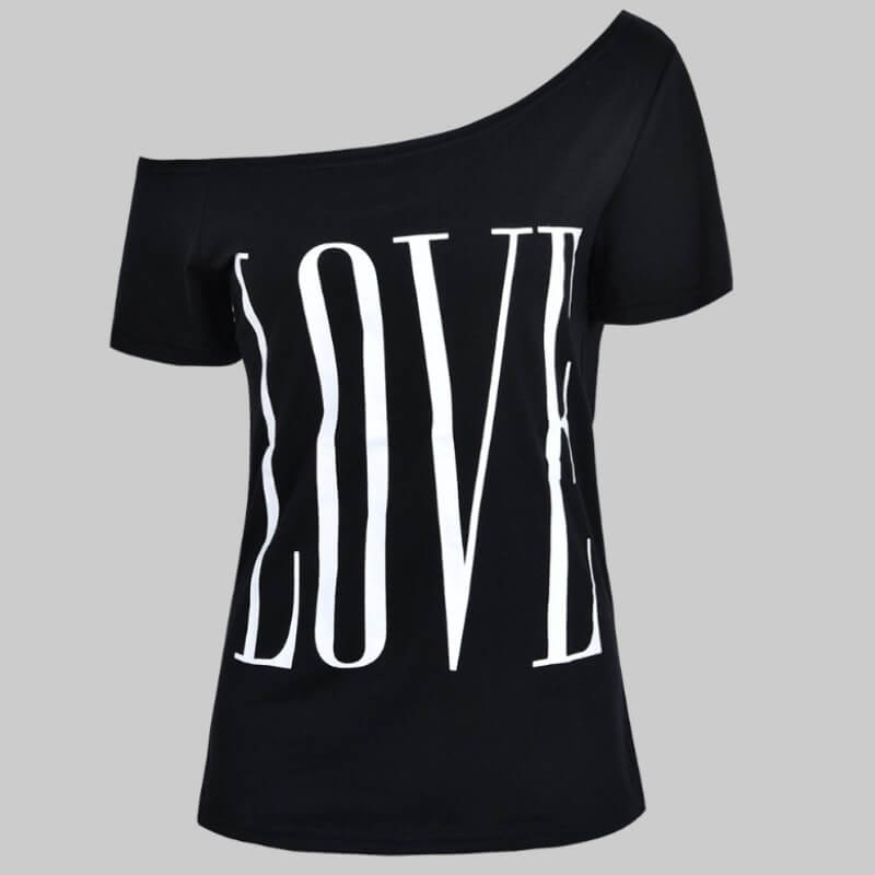 

Lovely Casual Letter Print Black T-shirt