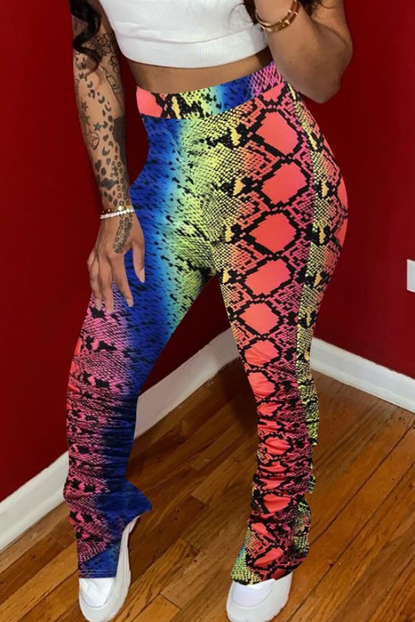 

LW Casual High Waist Cobra Print Pants