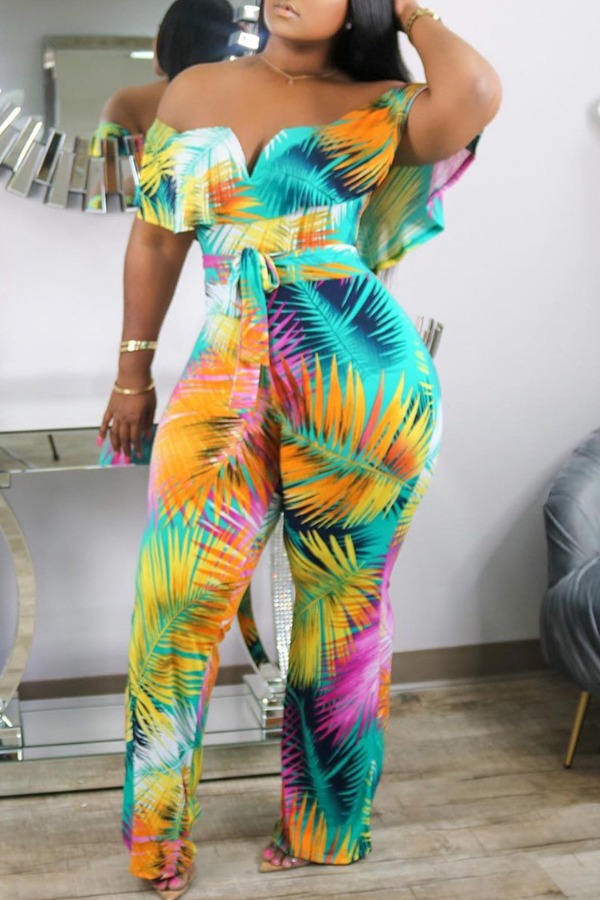 

lovely Sweet Flounce Design Yellow One-piece Jumpsuit