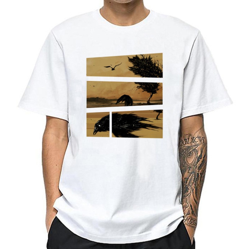 

lovely Leisure O Neck Print White T-shirt