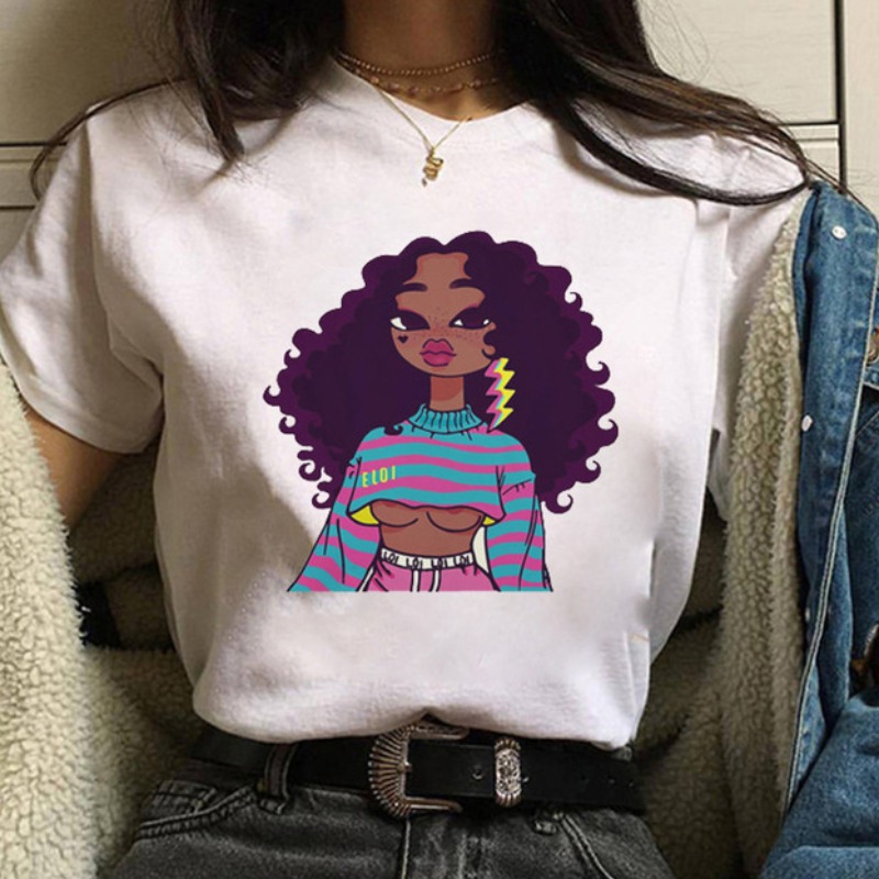 

lovely Casual O Neck Cartoon Print White T-shirt