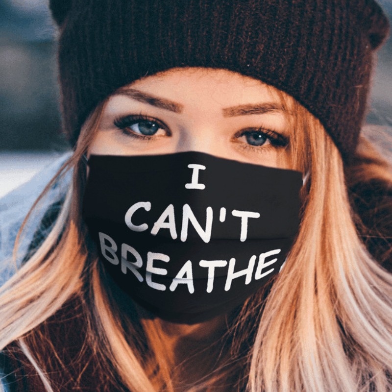 

Lovely Letter Print Black Face Mask