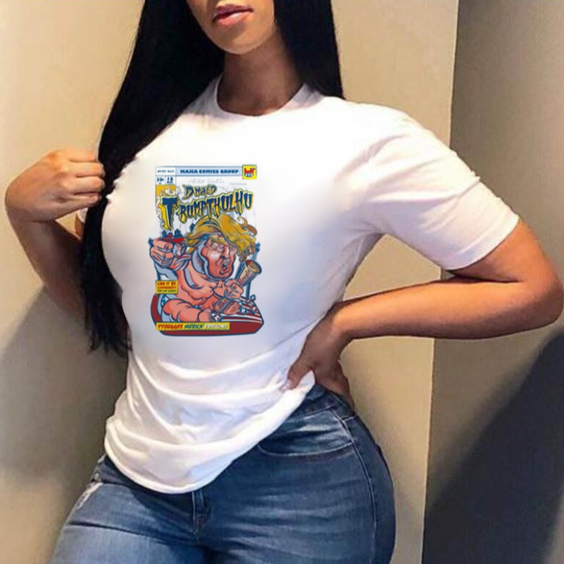 

lovely Casual O Neck Print White T-shirt