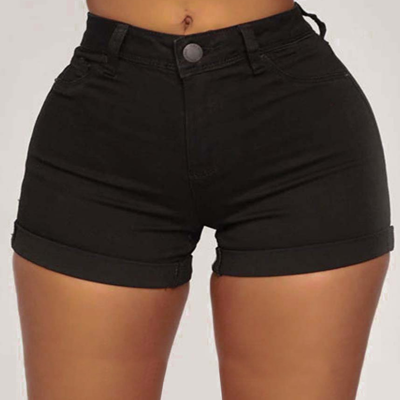 

Lovely Trendy Buttons Design Black Plus Size Shorts
