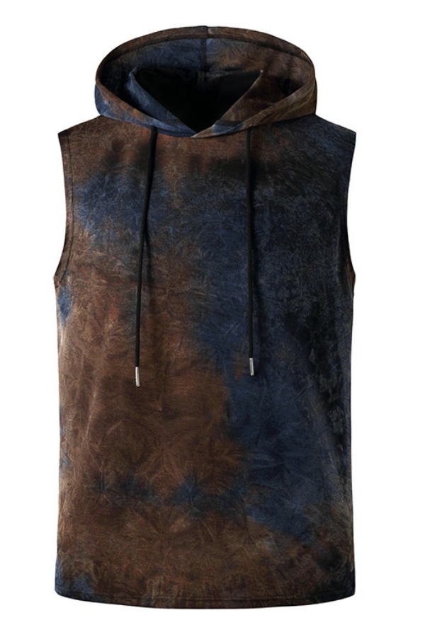 

lovely Stylish Tie-dye Navy Blue Vest