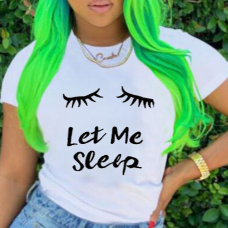

lovely Casual O Neck Print White T-shirt
