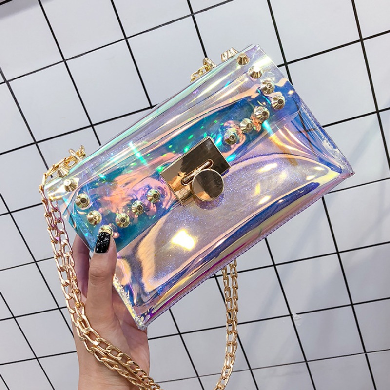 

lovely Trendy Chain Strap Clear Luctte Crossbody Bag