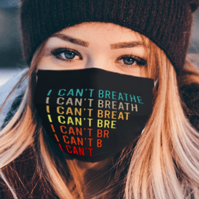 

Lovely Letter Print Multicolor Face Mask, Multi