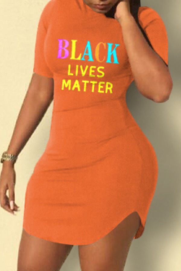 

lovely Casual Letter Print Croci Mini Dress