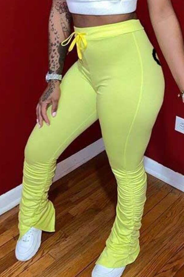 

Lovely Casual Fold Design Yellow Print