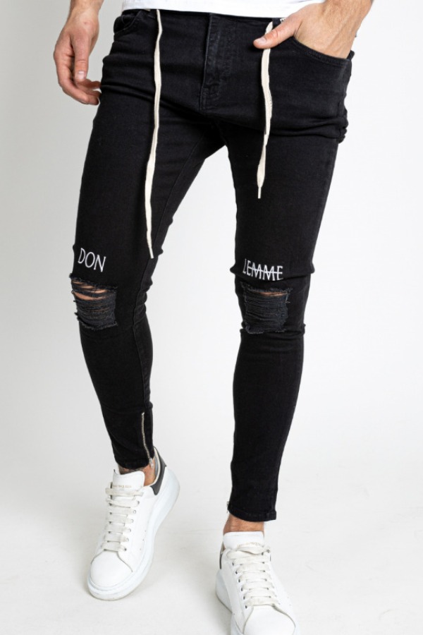 

lovely Casual Broken Holes Black Jeans