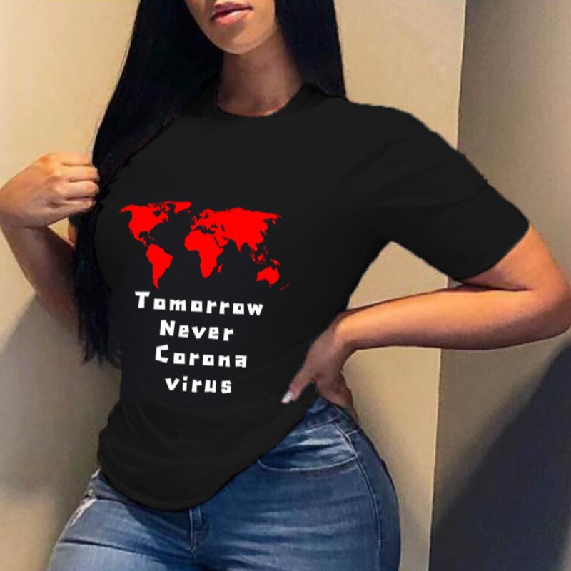 

Lovely Leisure O Neck Print Black T-shirt